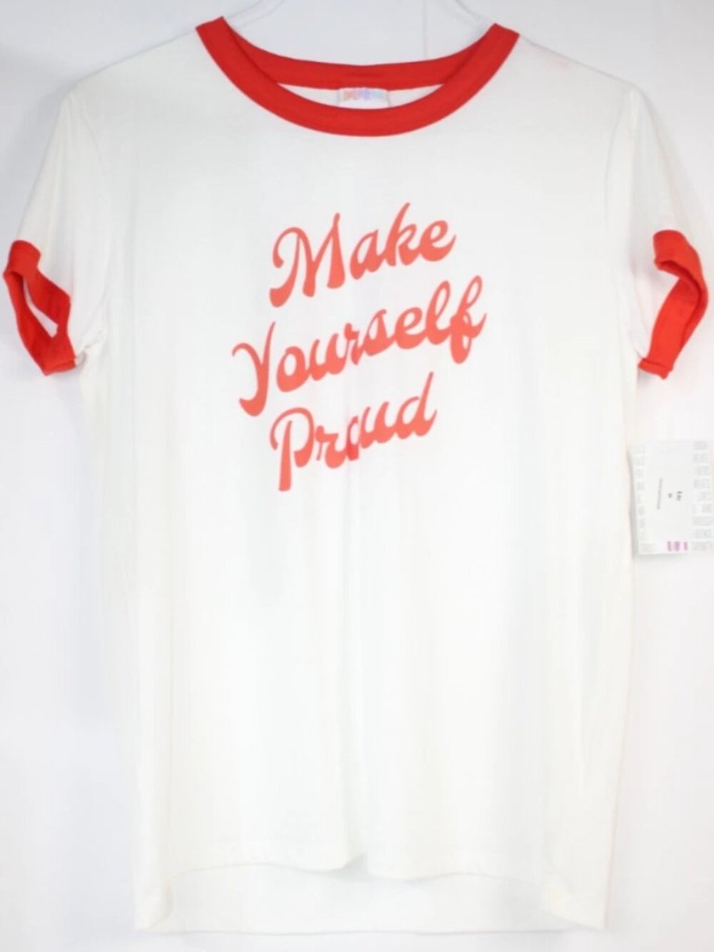 LuLaRoe LIV T Shirt Women's Top Scoop Neck NWT Size Medium "Make Yourself Proud"